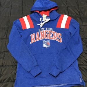 NHL New York Rangers Men’s Lace Up Vneck Hoodie